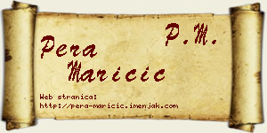 Pera Maričić vizit kartica